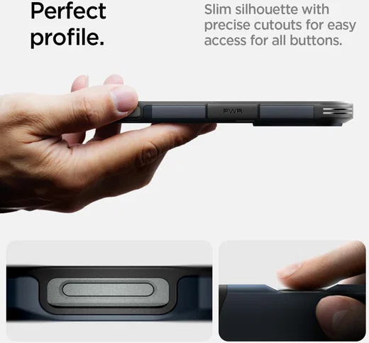 Spigen Tough Armor iPhone 16 Pro Max Hoesje MagSafe Back Cover Metal Slate afbeelding 7