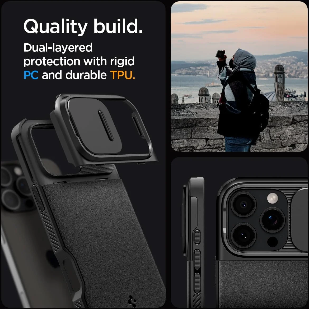 Spigen Optik Armor MagSafe Apple iPhone 16 Pro Max Hoesje Camera Slider Zwart afbeelding 7