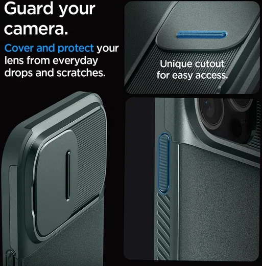 Spigen Optik Armor MagSafe Apple iPhone 16 Pro Max Hoesje Camera Slider Groen afbeelding 4