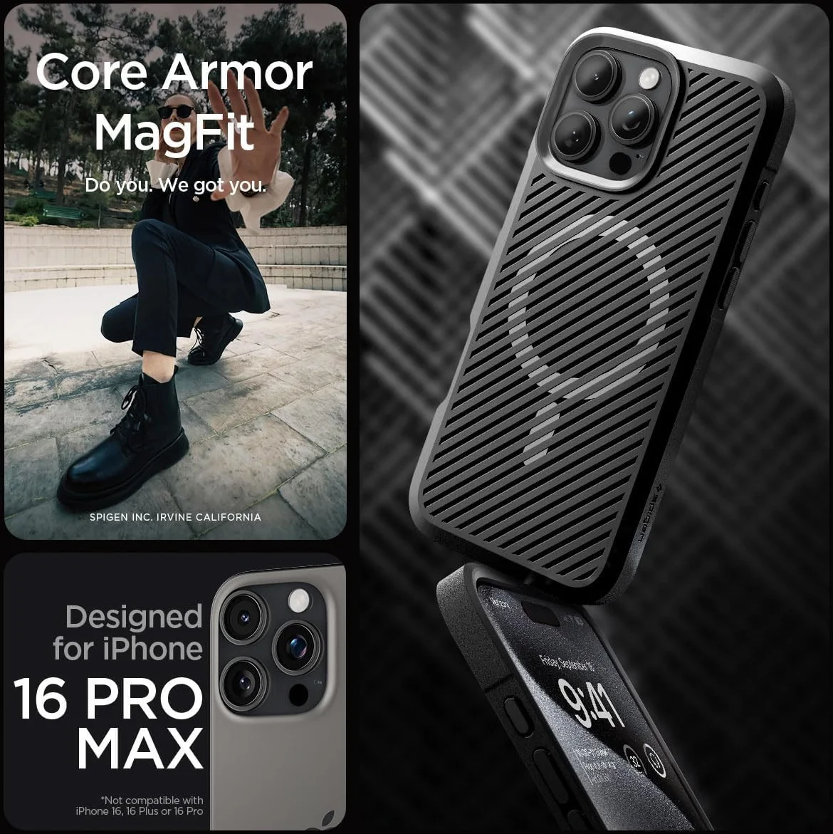 Spigen Core Armor MagFit Apple iPhone 16 Pro Max Hoesje MagSafe Zwart afbeelding 3