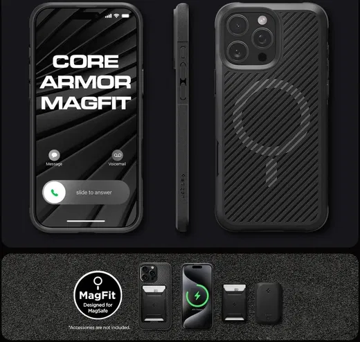 Spigen Core Armor MagFit Apple iPhone 16 Pro Max Hoesje MagSafe Zwart afbeelding 8