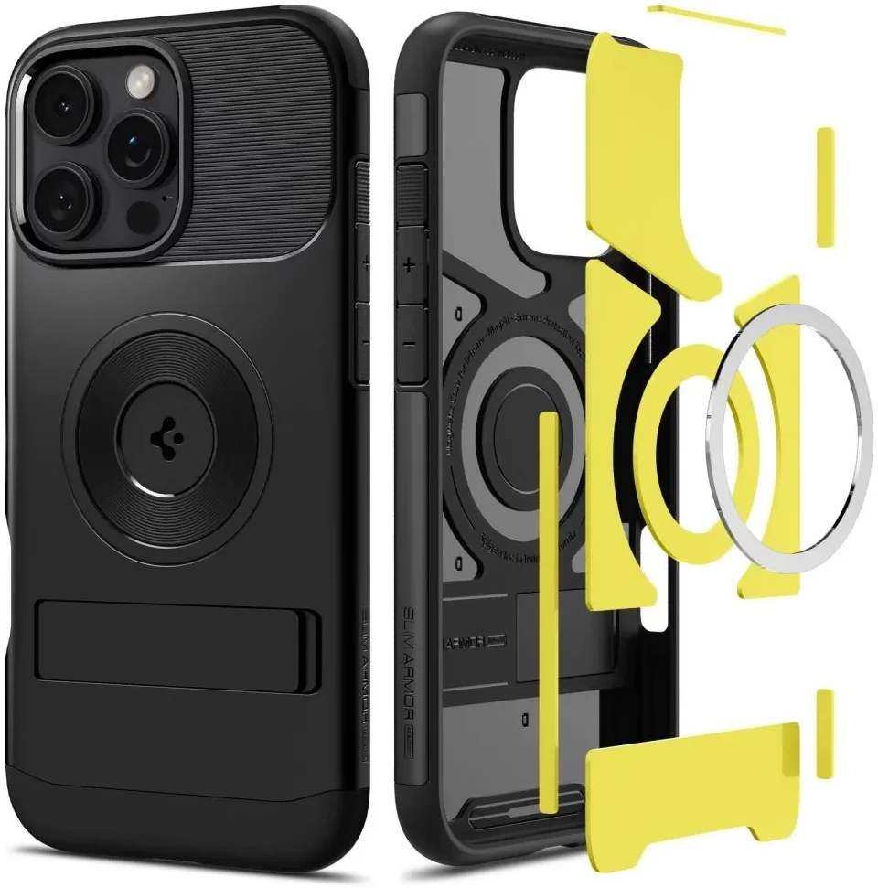 Spigen Slim Armor MagFit Apple iPhone 16 Pro Max Hoesje MagSafe Zwart afbeelding 10