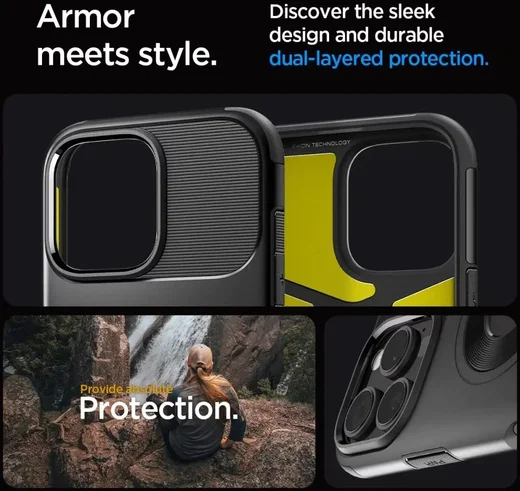 Spigen Slim Armor MagFit Apple iPhone 16 Pro Max Hoesje MagSafe Zwart afbeelding 6