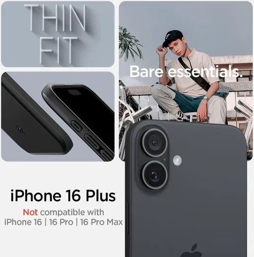 Spigen Thin Fit MagFit Apple iPhone 16 Plus Hoesje MagSafe Back Cover Zwart afbeelding 2