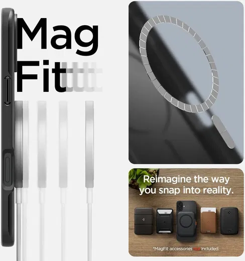 Spigen Thin Fit MagFit Apple iPhone 16 Plus Hoesje MagSafe Back Cover Zwart afbeelding 3