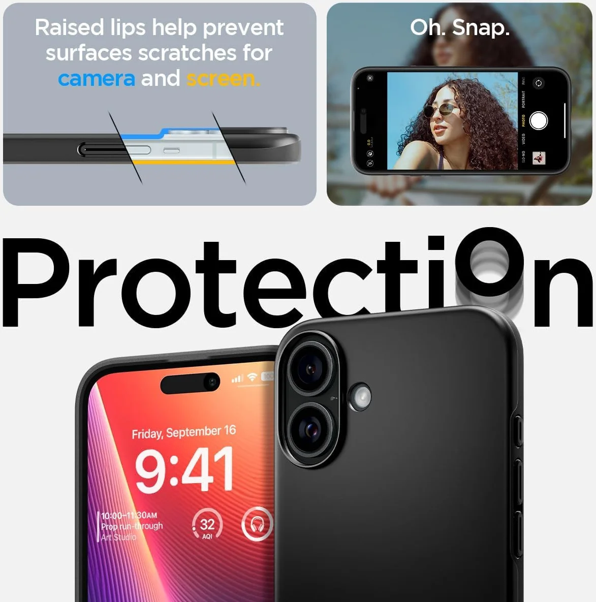 Spigen Thin Fit MagFit Apple iPhone 16 Plus Hoesje MagSafe Back Cover Zwart afbeelding 5