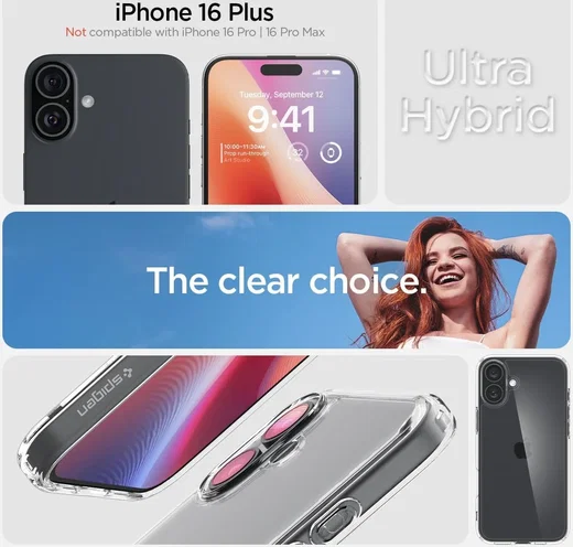 Spigen Ultra Hybrid Apple iPhone 16 Plus Hoesje Back Cover Transparant afbeelding 2