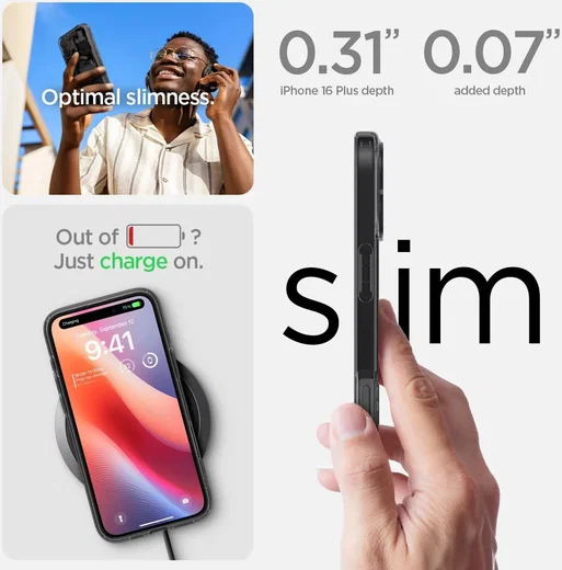 Spigen Ultra Hybrid MagFit Apple iPhone 16 Plus Hoesje MagSafe Zero One Zwart afbeelding 4