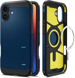 Spigen Tough Armor Apple iPhone 16 Plus Hoesje MagSafe Back Cover Blauw afbeelding