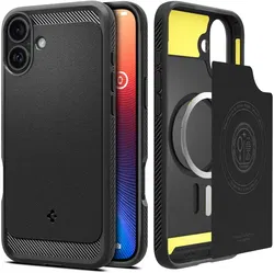 Spigen Rugged Armor MagFit Apple iPhone 16 Plus Hoesje MagSafe Zwart afbeelding