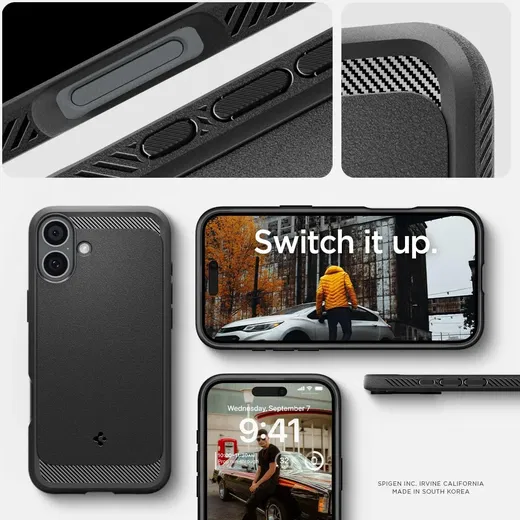 Spigen Rugged Armor MagFit Apple iPhone 16 Plus Hoesje MagSafe Zwart afbeelding 7