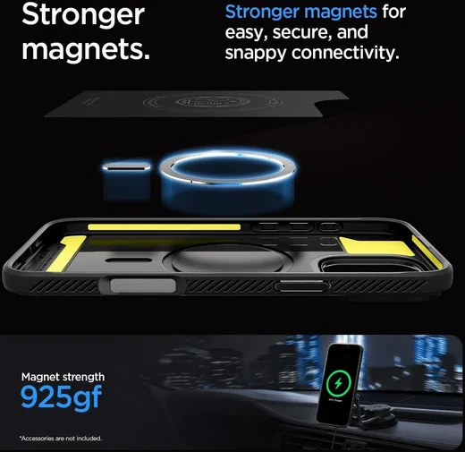Spigen Rugged Armor MagFit Apple iPhone 16 Pro Hoesje MagSafe Zwart afbeelding 4