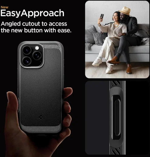 Spigen Rugged Armor MagFit Apple iPhone 16 Pro Hoesje MagSafe Zwart afbeelding 6