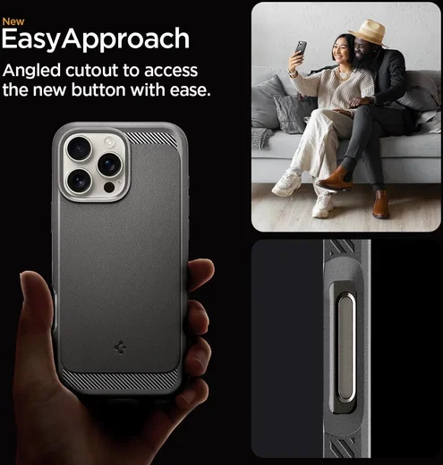 Spigen Rugged Armor MagFit Apple iPhone 16 Pro Hoesje MagSafe Grijs afbeelding 5