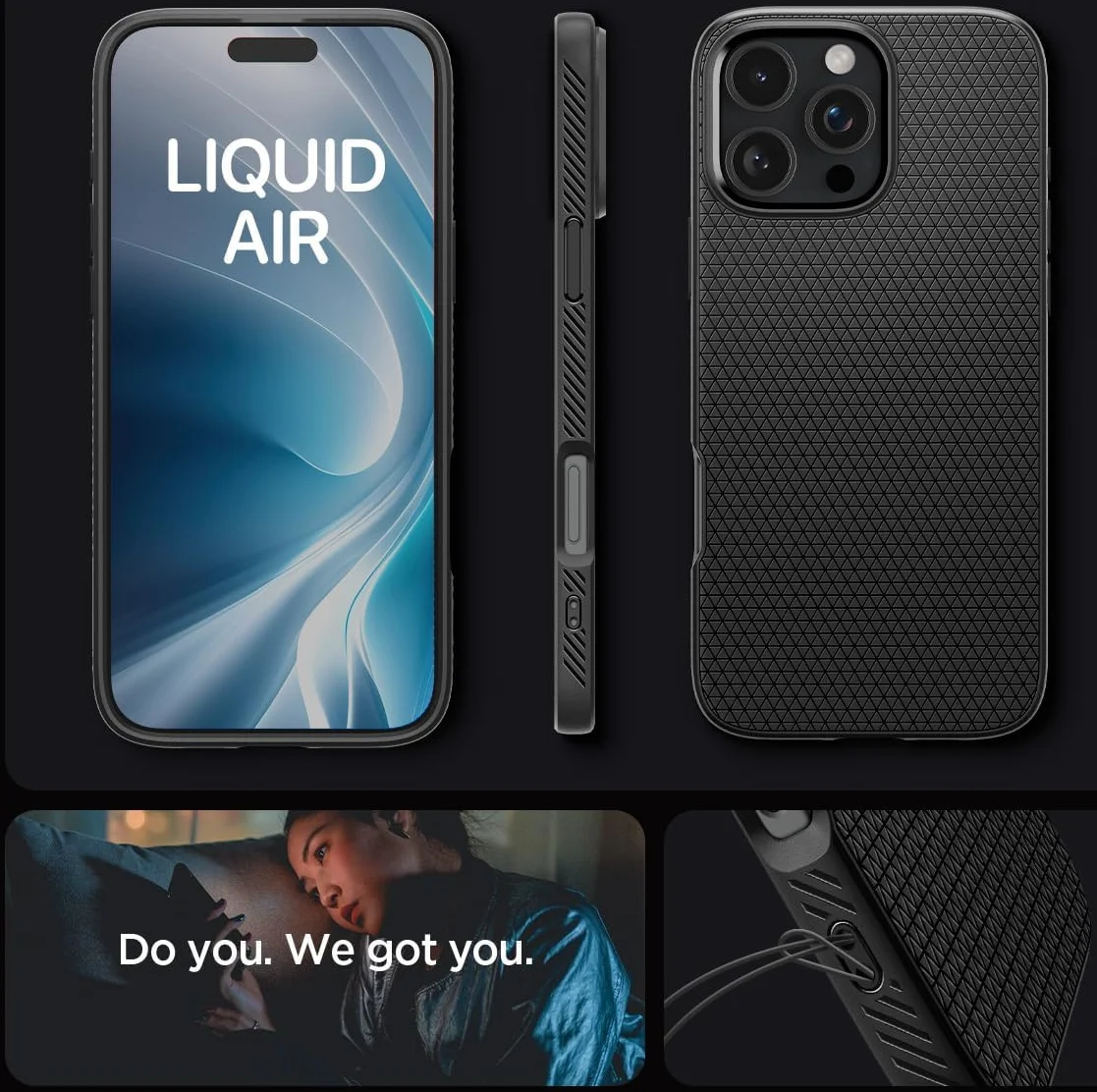Spigen Liquid Air Apple iPhone 16 Pro Hoesje Back Cover Zwart afbeelding 8