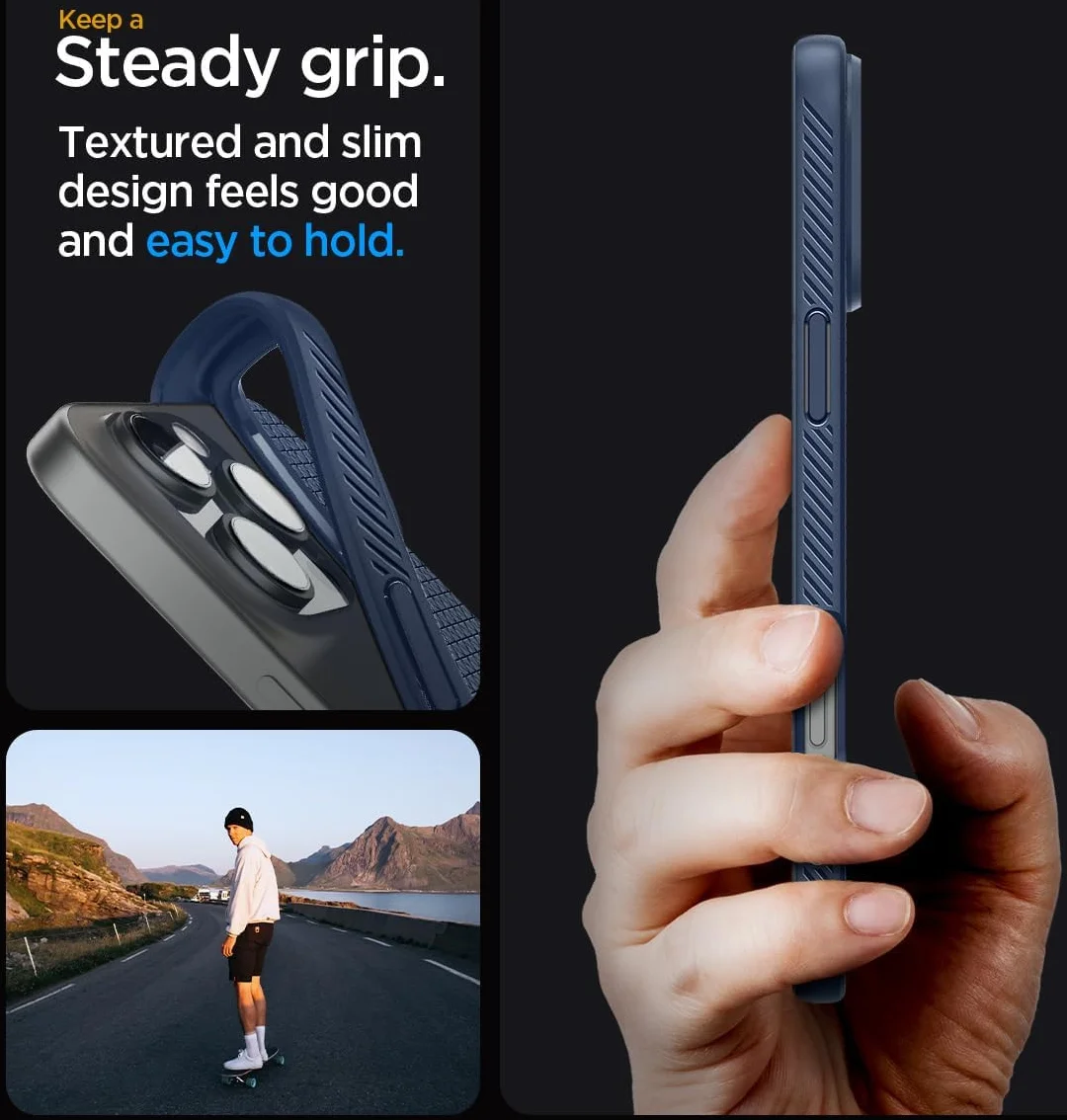 Spigen Liquid Air Apple iPhone 16 Pro Hoesje Back Cover Blauw afbeelding 4
