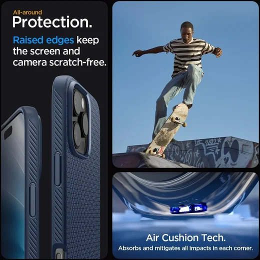 Spigen Liquid Air Apple iPhone 16 Pro Hoesje Back Cover Blauw afbeelding 8