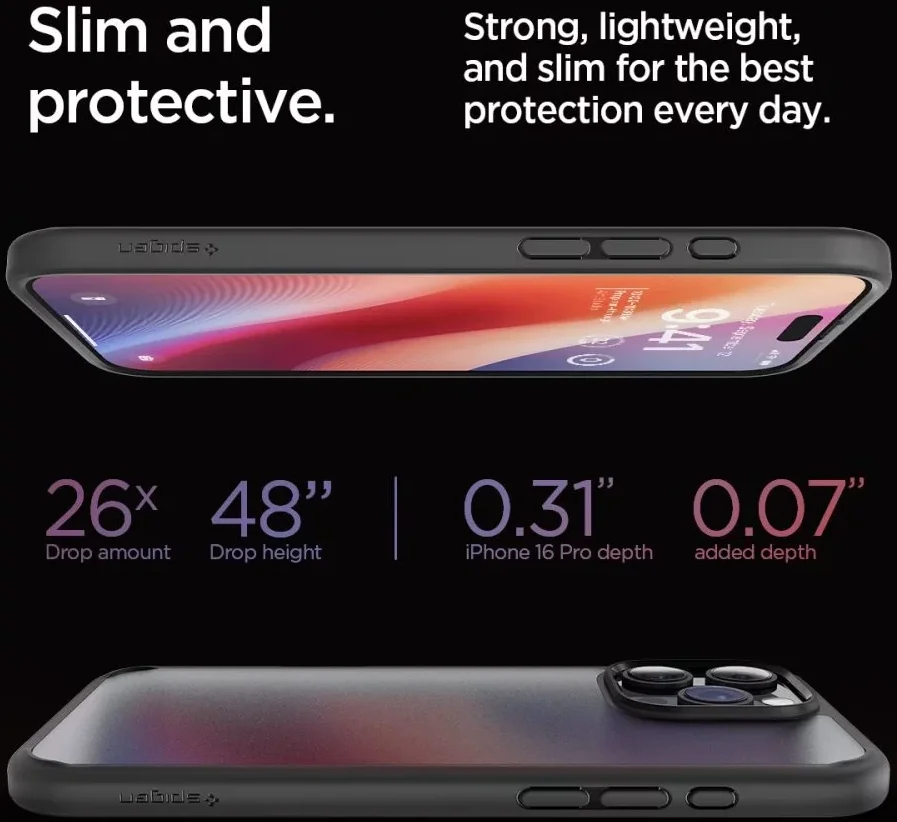 Spigen Ultra Hybrid Apple iPhone 16 Pro Hoesje Back Cover Frosted Zwart afbeelding 7