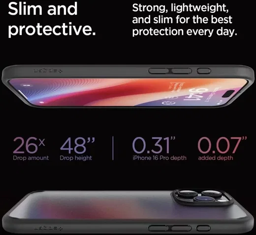 Spigen Ultra Hybrid Apple iPhone 16 Pro Hoesje Back Cover Frosted Zwart afbeelding 7