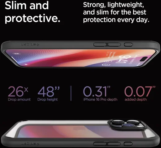 Spigen Ultra Hybrid Apple iPhone 16 Pro Hoesje Back Cover Zwart afbeelding 4