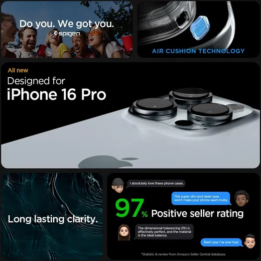 Spigen Ultra Hybrid Apple iPhone 16 Pro Hoesje Back Cover Zwart afbeelding 3