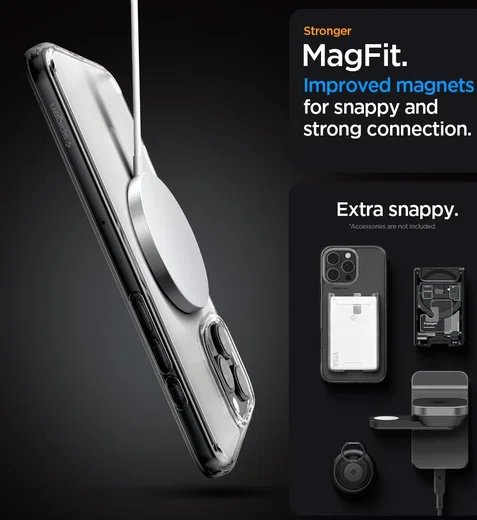 Spigen Ultra Hybrid MagFit iPhone 16 Pro Hoesje MagSafe Frosted Transparant afbeelding 3