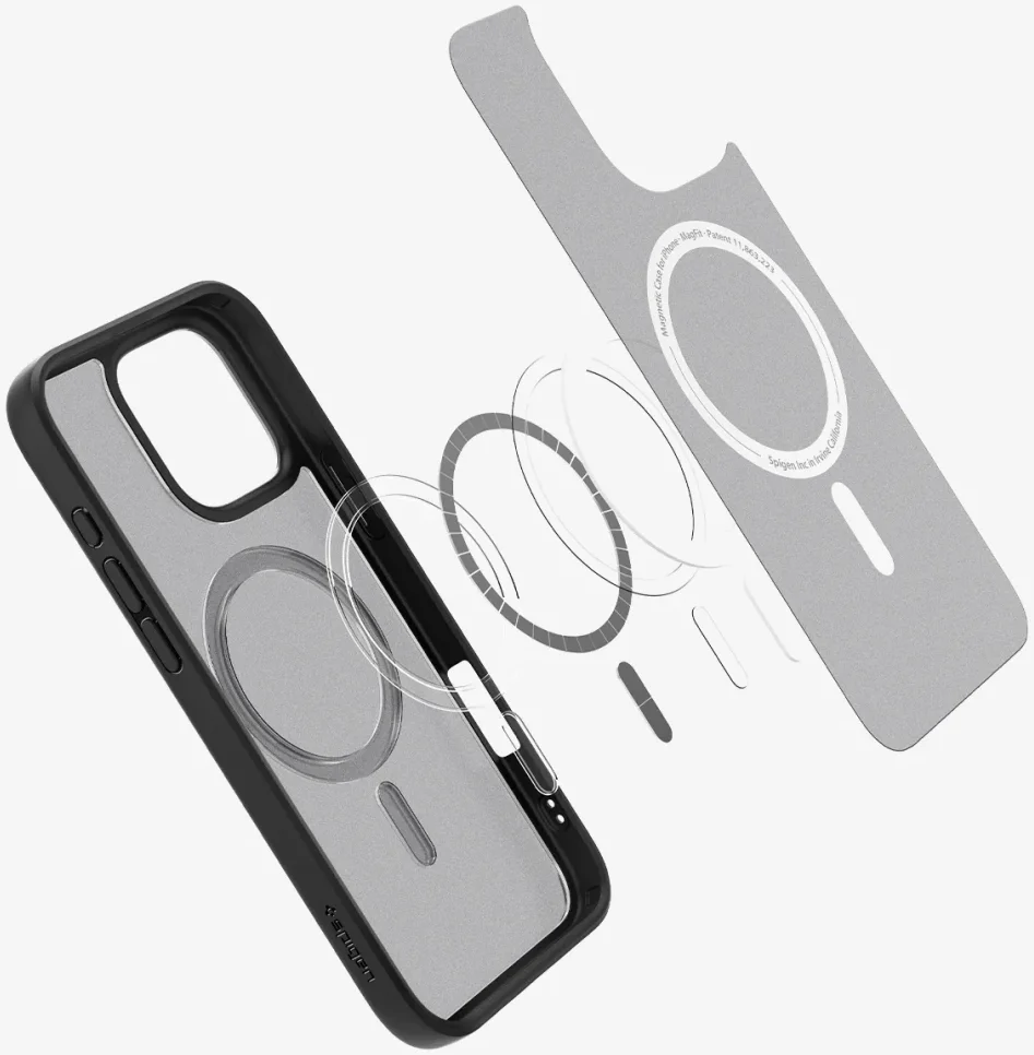 Spigen Ultra Hybrid MagFit Apple iPhone 16 Pro Hoesje MagSafe Frosted Zwart afbeelding 12
