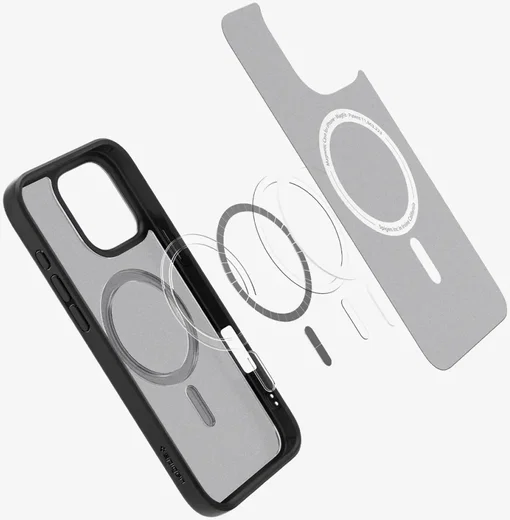 Spigen Ultra Hybrid MagFit Apple iPhone 16 Pro Hoesje MagSafe Frosted Zwart afbeelding 12