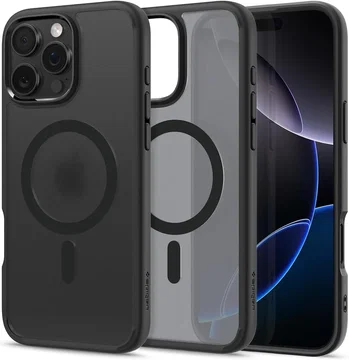 Spigen Ultra Hybrid MagFit Apple iPhone 16 Pro Hoesje MagSafe Frosted Zwart