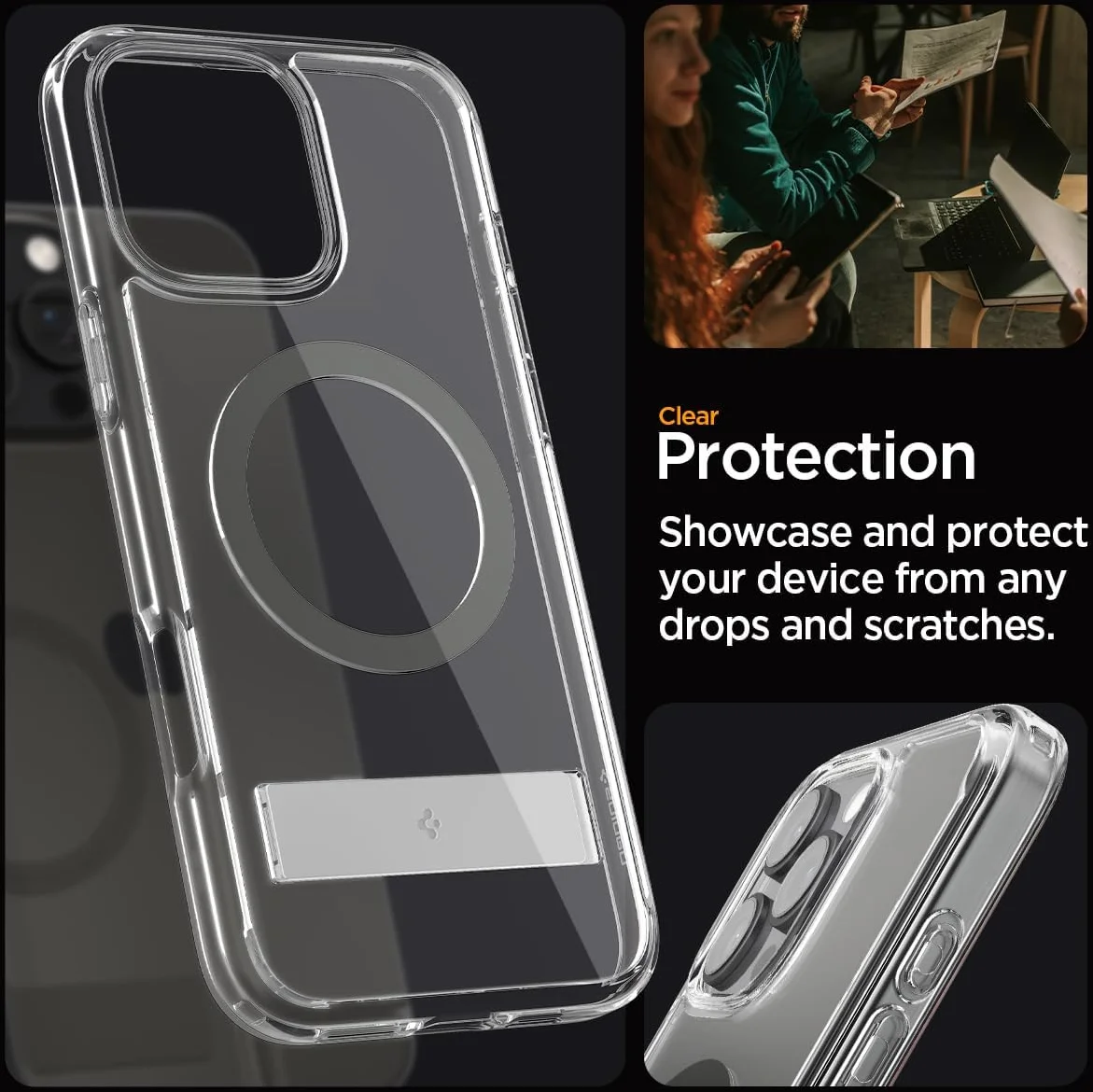 Spigen Ultra Hybrid S MagFit Apple iPhone 16 Pro Hoesje Back Cover Graphite afbeelding 5