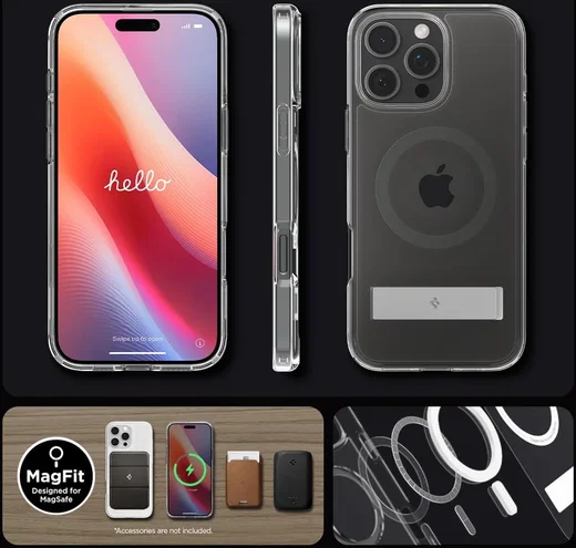 Spigen Ultra Hybrid S MagFit Apple iPhone 16 Pro Hoesje Back Cover Graphite afbeelding 6