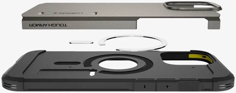 Spigen Tough Armor Apple iPhone 16 Pro Hoesje MagSafe Back Cover Gunmetal afbeelding 10