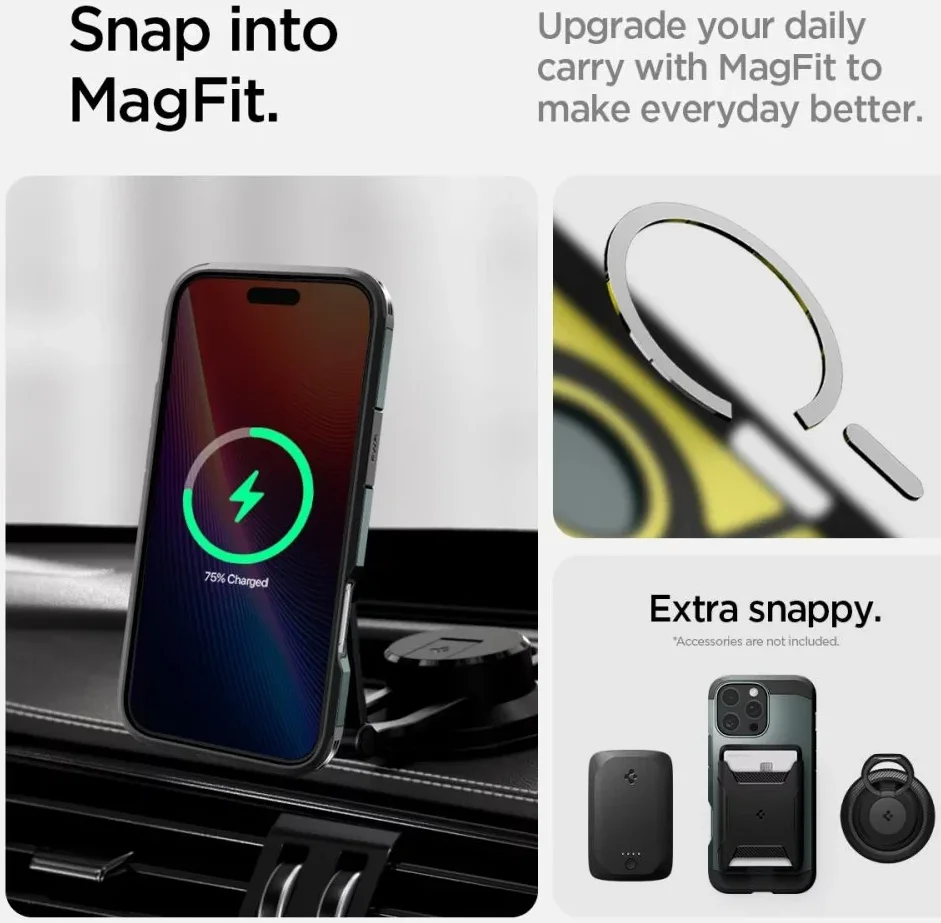 Spigen Tough Armor Apple iPhone 16 Pro Hoesje MagSafe Back Cover Groen afbeelding 5