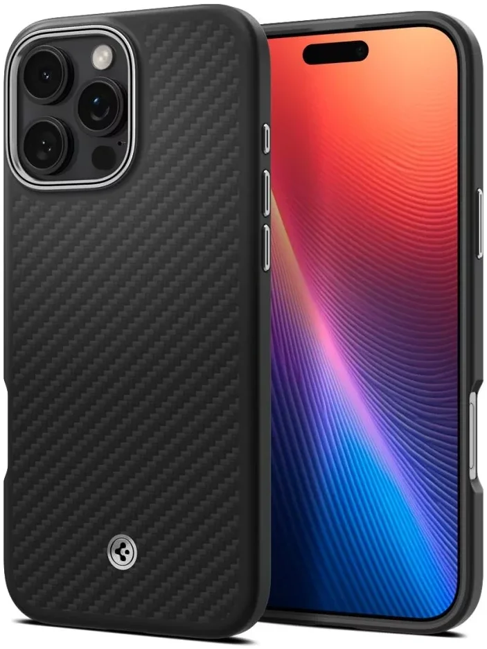 Spigen Enzo Aramid Apple iPhone 16 Pro Hoesje MagSafe Aramide Zwart Zilver afbeelding 10