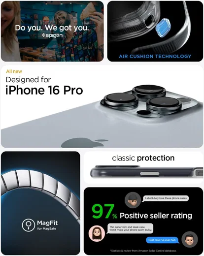 Spigen Classic C1 MagFit Apple iPhone 16 Pro Hoesje MagSafe Graphite afbeelding 2