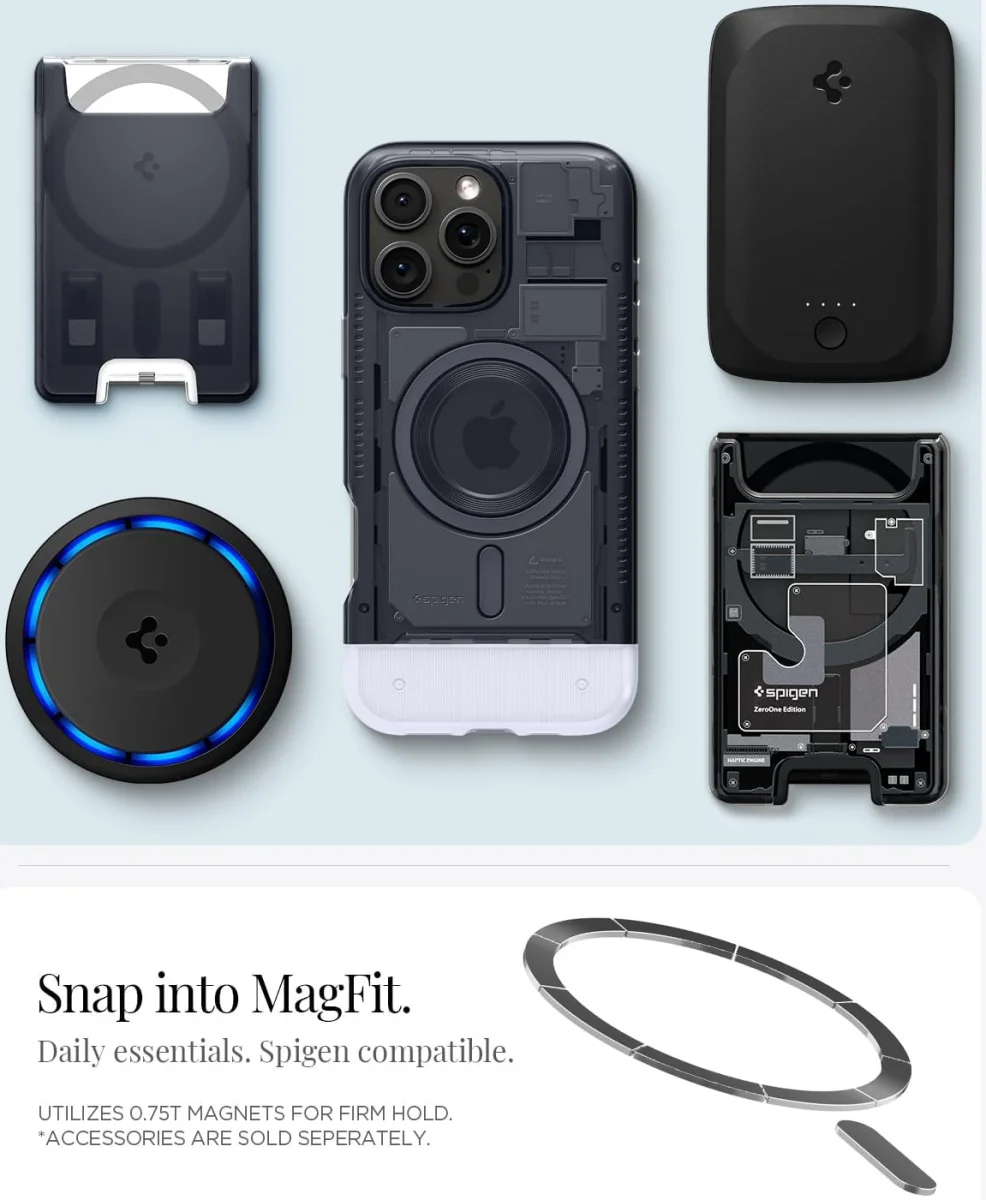 Spigen Classic C1 MagFit Apple iPhone 16 Pro Hoesje MagSafe Graphite afbeelding 4