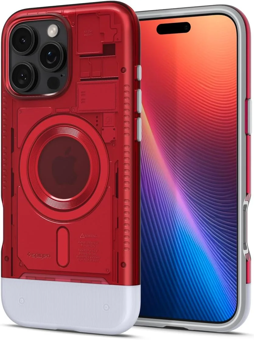 Spigen Classic C1 MagFit Apple iPhone 16 Pro Hoesje MagSafe Rood afbeelding 1