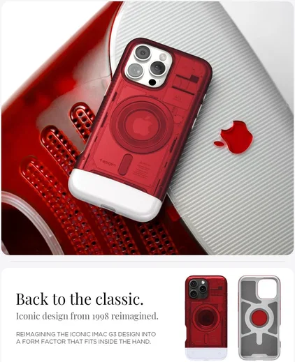 Spigen Classic C1 MagFit Apple iPhone 16 Pro Hoesje MagSafe Rood afbeelding 3