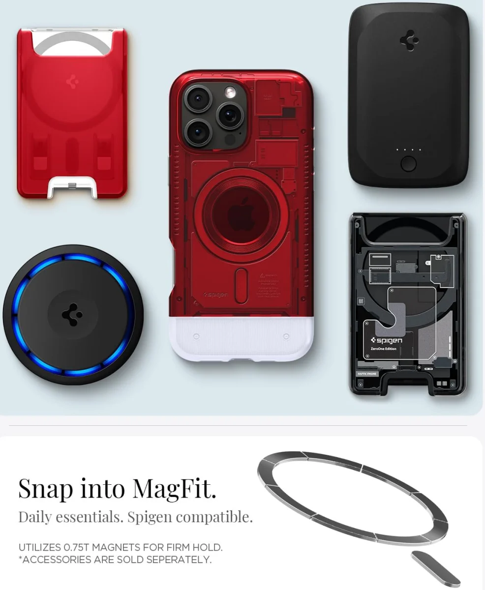 Spigen Classic C1 MagFit Apple iPhone 16 Pro Hoesje MagSafe Rood afbeelding 4