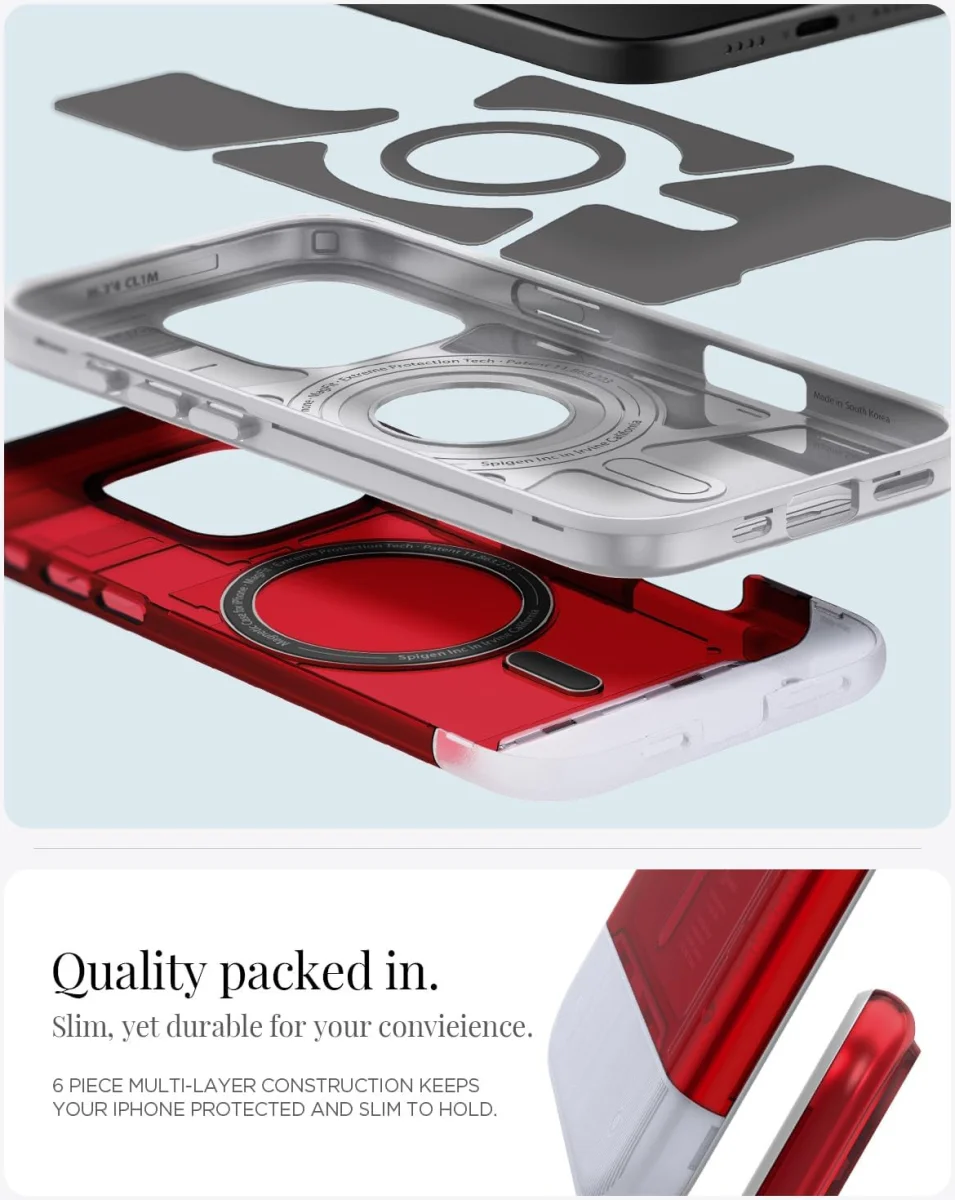 Spigen Classic C1 MagFit Apple iPhone 16 Pro Hoesje MagSafe Rood afbeelding 5