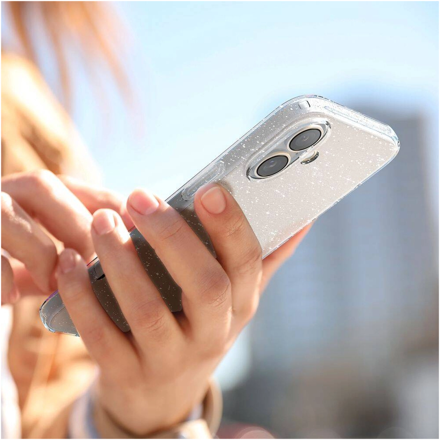 Spigen Liquid Crystal Apple iPhone 16 Hoesje Back Cover Glitter Transparant afbeelding 9