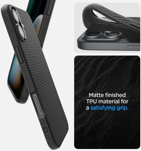 Spigen Liquid Air Apple iPhone 16 Hoesje Back Cover Zwart afbeelding 3