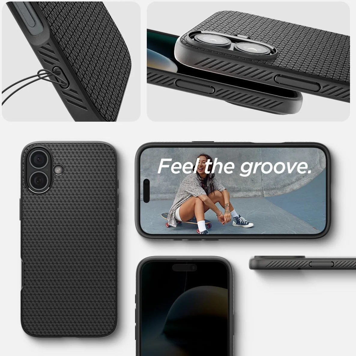 Spigen Liquid Air Apple iPhone 16 Hoesje Back Cover Zwart afbeelding 5