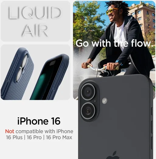 Spigen Liquid Air Apple iPhone 16 Hoesje Back Cover Blauw afbeelding 3