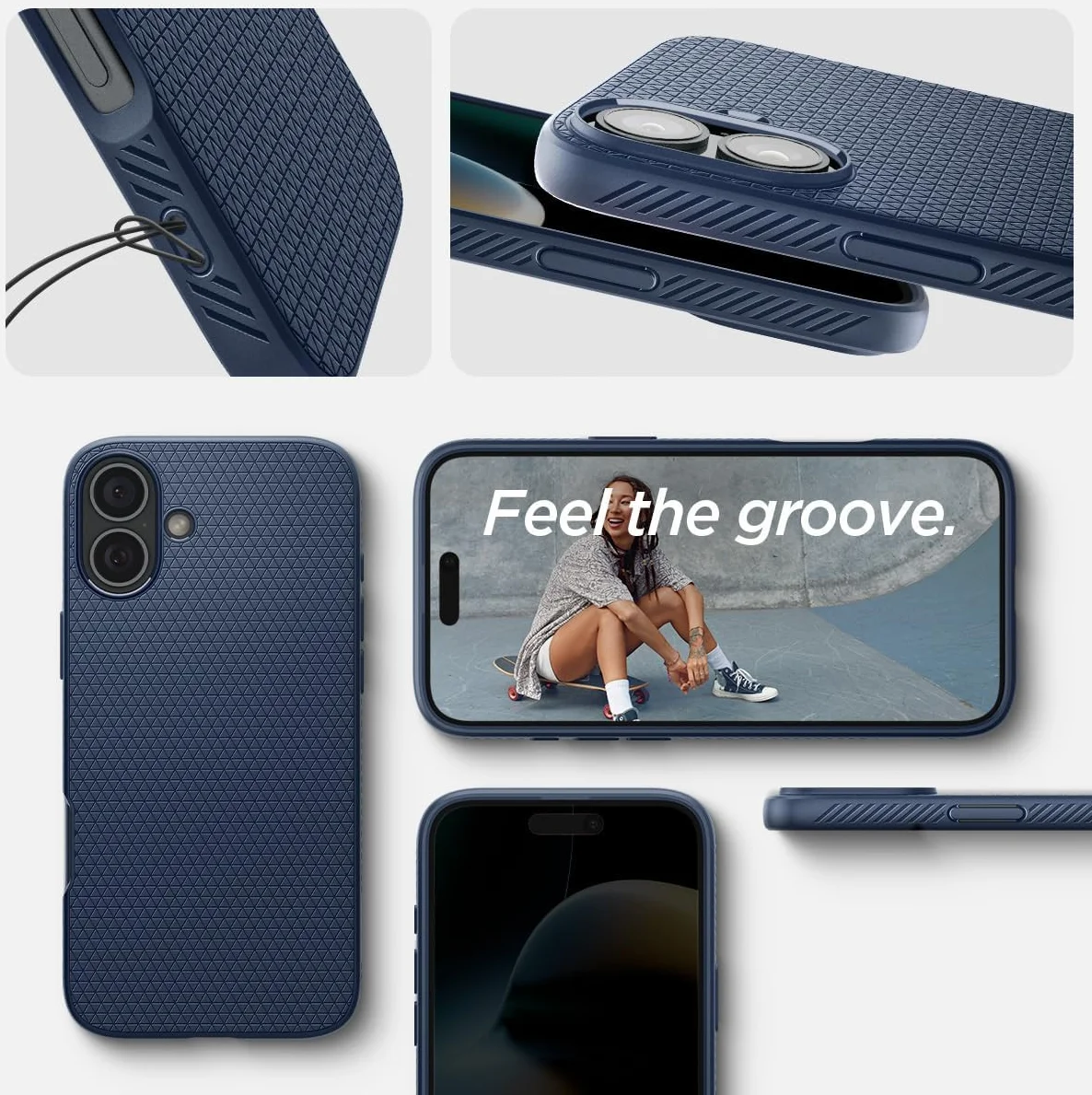 Spigen Liquid Air Apple iPhone 16 Hoesje Back Cover Blauw afbeelding 7