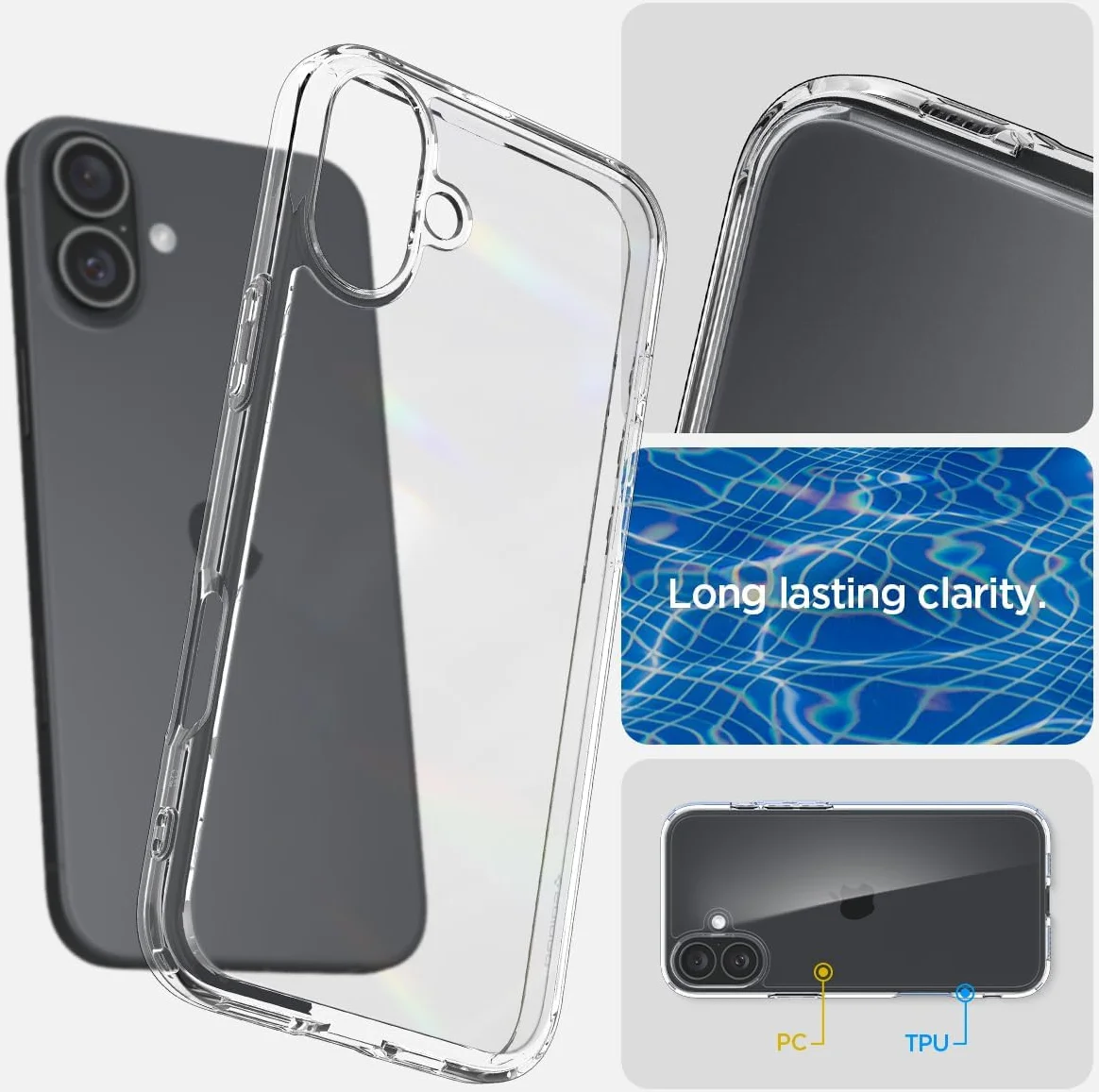 Spigen Ultra Hybrid Apple iPhone 16 Hoesje Back Cover Transparant afbeelding 5