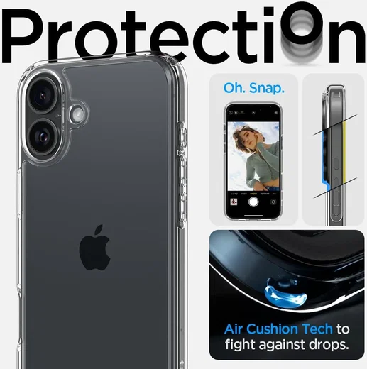 Spigen Ultra Hybrid Apple iPhone 16 Hoesje Back Cover Transparant afbeelding 6