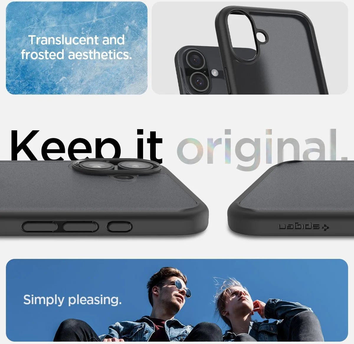 Spigen Ultra Hybrid Apple iPhone 16 Hoesje Back Cover Frosted Zwart afbeelding 3