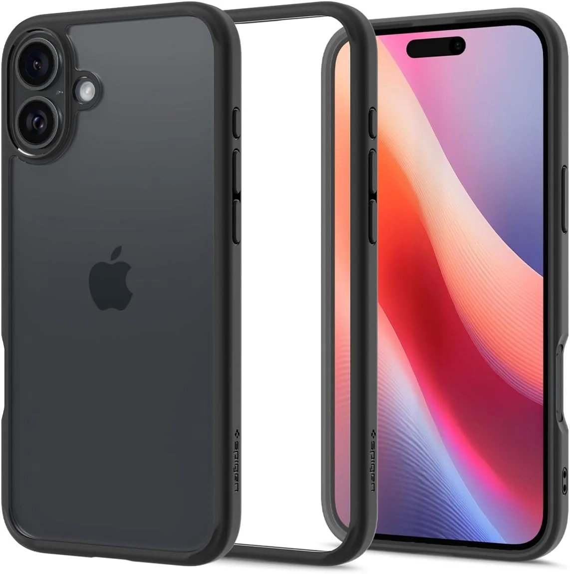 Spigen Ultra Hybrid Apple iPhone 16 Hoesje Back Cover Transparant Zwart afbeelding 2