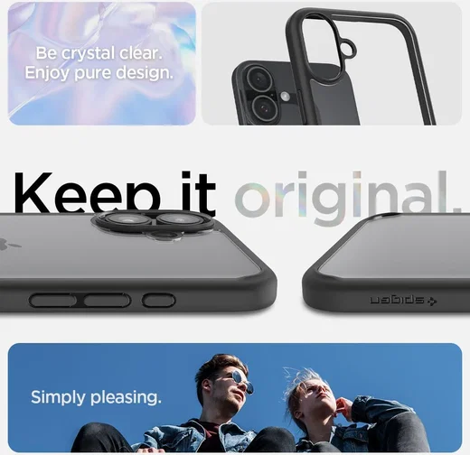 Spigen Ultra Hybrid Apple iPhone 16 Hoesje Back Cover Transparant Zwart afbeelding 6
